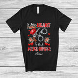 MacnyStore - Personalized Custom Name Takes Heart To Be A Police Officer; Lovely Valentine Flowers Hearts Proud T-Shirt