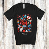 MacnyStore - Personalized Custom Name RN; Adorable Valentine's Day RN Nurse Tools; Hearts Nursing T-Shirt