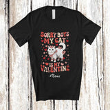 MacnyStore - Personalized Custom Name Sorry My Cat Is My Valentine; Lovely Hearts Cat Owner; Girls Family T-Shirt