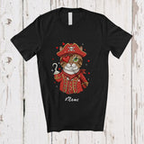 MacnyStore - Personalized Custom Name Pirate Munchkin Cat Valentine; Amazing Hearts Kitten Owner Lover T-Shirt