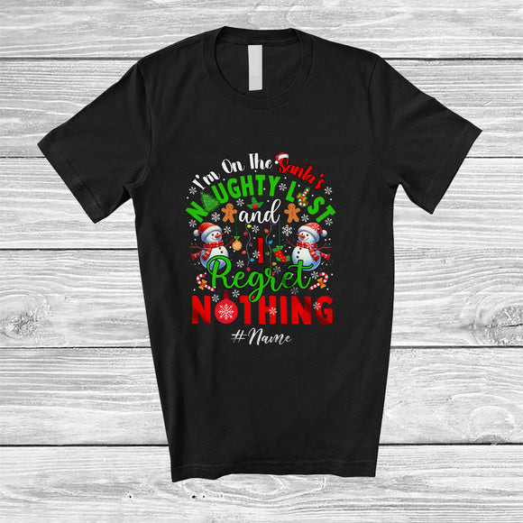 MacnyStore - Personalized Custom Name On The Santa's Naughty List; Joyful Christmas Couple Family T-Shirt