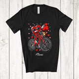 MacnyStore - Personalized Custom Name Dabbing Heart Riding Bicycle; Amusing Valentine Bicycle Boys Men Rider T-Shirt