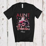 MacnyStore - Personalized Custom Name Aunt Is My Valentine; Adorable Unicorn On Monster Truck Family T-Shirt