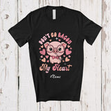 MacnyStore - Personalized Custom Name Don't Go Bacon My Heart; Lovely Valentine Pig Chef Lunch Lady Family T-Shirt