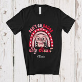 MacnyStore - Personalized Custom Name Don't Go Bacon My Heart; Lovely Valentine Pig Chef Lunch Lady Rainbow T-Shirt