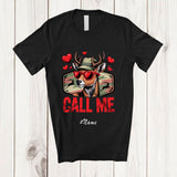 MacnyStore - Personalized Custom Name Call Me; Humorous Valentine Deer Heart Sunglasses; Hunting Hunter T-Shirt