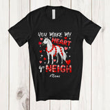 MacnyStore - Personalized Custom Name You Make My Heart Go Neigh; Lovely Valentine Hearts Horse Farmer T-Shirt