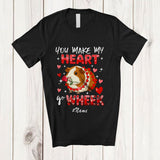 MacnyStore - Personalized Custom Name You Make My Heart Go Wheek; Lovely Valentine Hearts Guinea Pig Animal T-Shirt