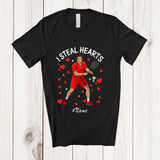 MacnyStore - Personalized Custom Name I Steal Hearts; Amazing Valentine Badminton Player Team; Single Lover T-Shirt