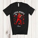 MacnyStore - Personalized Custom Name I Steal Hearts; Amazing Valentine Baseball Player Team; Single Lover T-Shirt