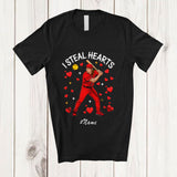 MacnyStore - Personalized Custom Name I Steal Hearts; Amazing Valentine Baseball Player; Women Single Lover T-Shirt