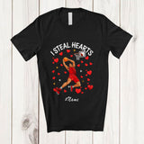 MacnyStore - Personalized Custom Name I Steal Hearts; Amazing Valentine Basketball Player Team; Single Lover T-Shirt