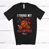 MacnyStore - Personalized Custom Name I Found My Valentine; Joyful Basketball Sport Player Team Hearts T-Shirt