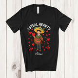 MacnyStore - Personalized Custom Name I Steal Hearts; Amusing Valentine Mexican Boy Sombrero; Family Group T-Shirt