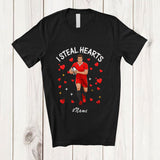 MacnyStore - Personalized Custom Name I Steal Hearts; Amazing Valentine Football Player Team; Single Lover T-Shirt