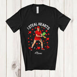 MacnyStore - Personalized Custom Name I Steal Hearts; Amazing Valentine Pickleballs Player; Women Single Lover T-Shirt