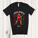 MacnyStore - Personalized Custom Name I Steal Hearts; Amazing Valentine Tennis Player Team; Single Lover T-Shirt