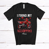 MacnyStore - Personalized Custom Name I Found My Valentine; Joyful Dirt Bike Riding Lover Hearts T-Shirt