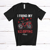 MacnyStore - Personalized Custom Name I Found My Valentine; Joyful Bicycle Riding Lover Hearts T-Shirt