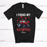 MacnyStore - Personalized Custom Name I Found My Valentine; Joyful Tractor Driver Farmer Lover Hearts T-Shirt