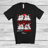 MacnyStore - Personalized Custom Name Valentine With My Poodles; Adorable Hearts Couple Poodles Owner T-Shirt