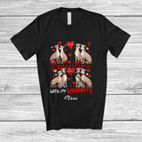 MacnyStore - Personalized Custom Name Valentine With My Whippets; Adorable Hearts Couple Whippets Owner T-Shirt