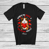 MacnyStore - Personalized Custom Name Guinea Pig Kisses Valentine Wishes; Lovely Guinea Pig Hugging Heart T-Shirt