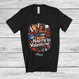 MacnyStore - Personalized Custom Name Happy Valentine; Amusing Hearts Lunch Lady Tools Squad; Proud Jobs T-Shirt
