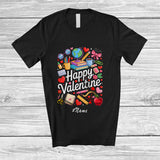 MacnyStore - Personalized Custom Name Happy Valentine; Amusing Hearts Teacher Tools Squad; Proud Jobs T-Shirt