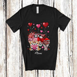 MacnyStore - Personalized Custom Name Pink Corgi Pickup Truck; Lovely Valentine Hearts Couple Lover T-Shirt
