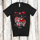 MacnyStore - Personalized Custom Name Pink Shelties Pickup Truck; Lovely Valentine Hearts Couple Lover T-Shirt