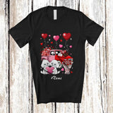 MacnyStore - Personalized Custom Name Pink Poodle Pickup Truck; Lovely Valentine Hearts Couple Lover T-Shirt