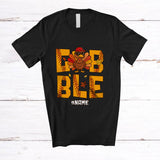 MacnyStore - Personalized Gobble; Amusing Thanksgiving Turkey Custom Name Softball Playing Player T-Shirt