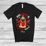 MacnyStore - Personalized Custom Name Dog Kisses Valentine Wishes; Lovely Pug Hugging Heart Lover Owner T-Shirt