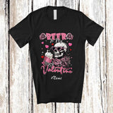 MacnyStore - Personalized Custom Name Beer Is My Valentine; Humorous Skull Skeleton Flowers Drinking Drunker T-Shirt