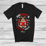 MacnyStore - Personalized Custom Name Dog Kisses Valentine Wishes; Lovely Shelties Hugging Heart T-Shirt