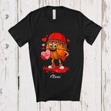 MacnyStore - Personalized Custom Name Basketball Dripped Valentine; Humorous Hearts Sport Player Team T-Shirt