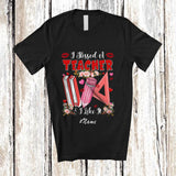 MacnyStore - Personalized Custom Name I Kissed A Teacher; Proud Valentine Flowers Teacher Couple Lover T-Shirt
