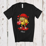 MacnyStore - Personalized Custom Name Softball Dripped Valentine; Humorous Hearts Sport Player Team T-Shirt