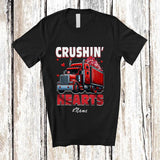 MacnyStore - Personalized Custom Name Crushin' Hearts; Amazing Valentine Hearts On Truck Driver Lover T-Shirt