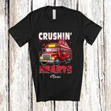 MacnyStore - Personalized Custom Name Crushin' Hearts; Amazing Valentine Hearts On School Bus Driver Lover T-Shirt