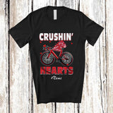 MacnyStore - Personalized Custom Name Crushin' Hearts; Amazing Valentine Hearts On Bicycle Riding Biker T-Shirt