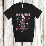 MacnyStore - Personalized Custom Name Emergency Department; Amazing Valentine ER ED Nurse Tech Skeleton T-Shirt