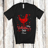 MacnyStore - Personalized Custom Name Happy Valentine's Day; Lovely Chicken Heart Shape; Girls Women Farmer T-Shirt