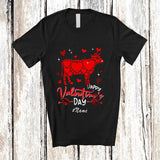 MacnyStore - Personalized Custom Name Happy Valentine's Day; Lovely Cow Heart Shape; Girls Women Farmer T-Shirt