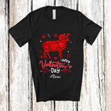 MacnyStore - Personalized Custom Name Happy Valentine's Day; Lovely Sheep Heart Shape; Girls Women Farmer T-Shirt