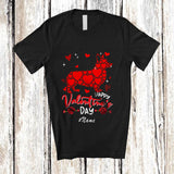 MacnyStore - Personalized Custom Name Happy Valentine's Day; Lovely Corgi Heart Shape; Girls Women Group T-Shirt