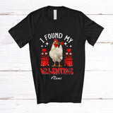 MacnyStore - Personalized Custom Name I Found My Valentine; Lovely Chicken Farm Animal Flower Hearts T-Shirt