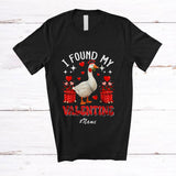MacnyStore - Personalized Custom Name I Found My Valentine; Lovely Goose Farm Animal Flower Hearts T-Shirt