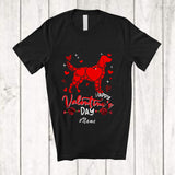 MacnyStore - Personalized Custom Name Happy Valentine's Day; Lovely Hearts Irish Setter Shape Flower T-Shirt